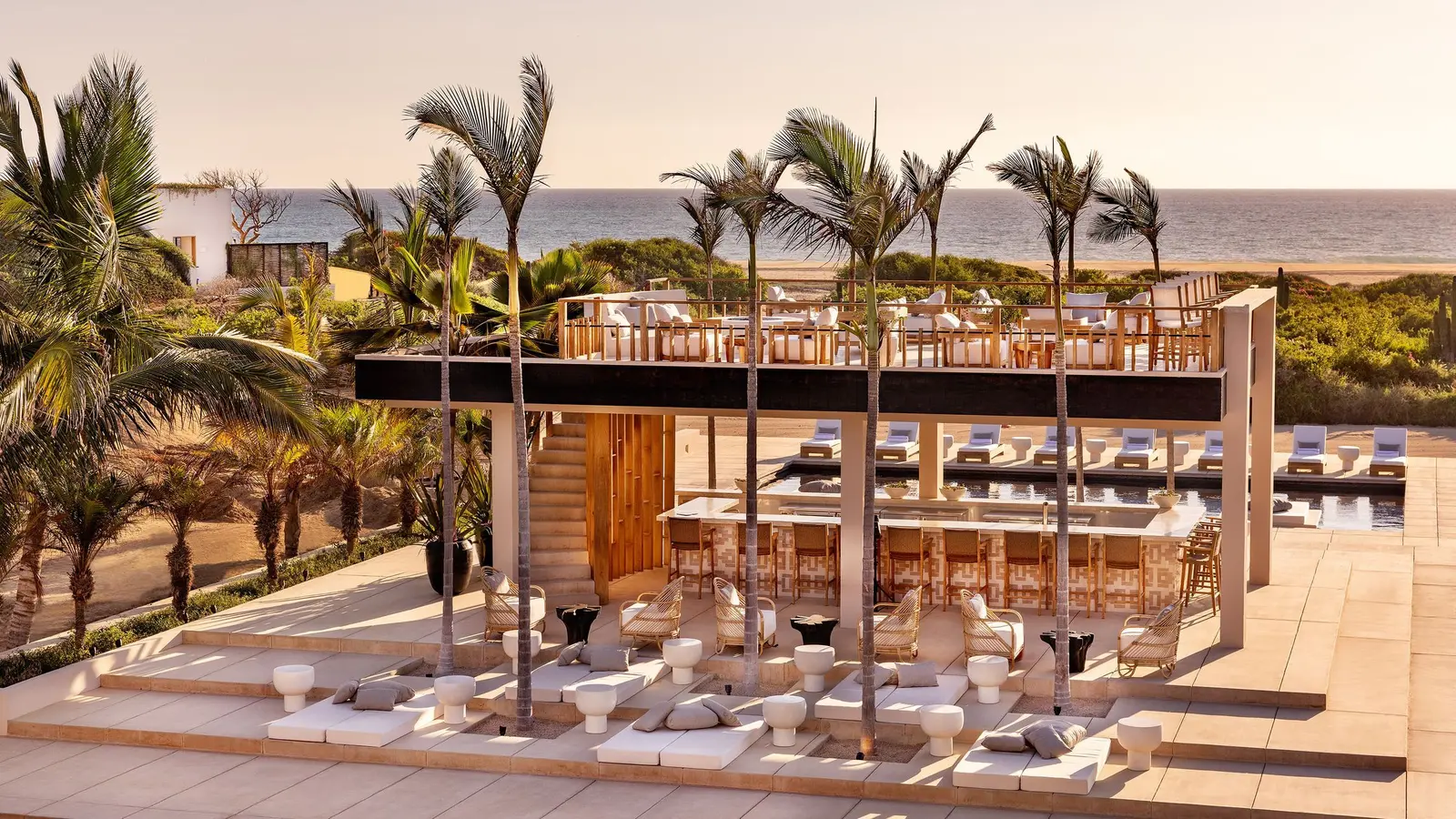Kimpton Mas Olas — The pool deck at dusk